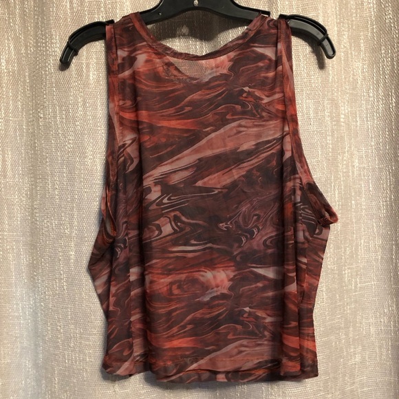 Red and Black Swirl Mesh Tank Top - Size L/XL - Picture 3 of 3